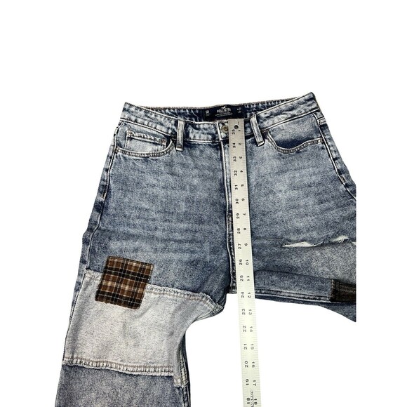 Hollister Ultra-High Rise Mom Jeans Patch Denim VintageStretch Women 5R 27x27 - Picture 9 of 11